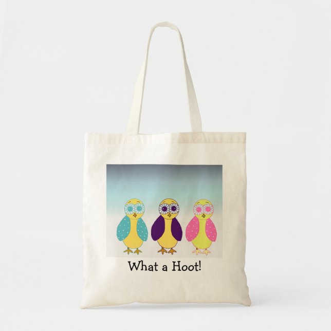 Bolso De Tela Tres búhos adorables (Frente)