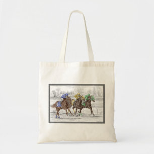 Bolso De Tela Tres carreras de caballos - Cuello y Cuello