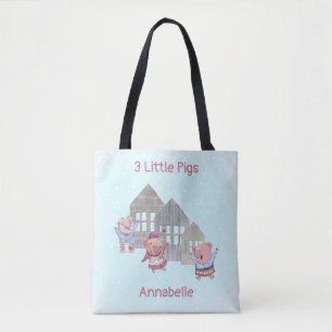 Bolso De Tela Tres Cerditos con sus casas personalizadas