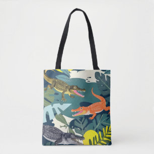 Bolso De Tela Tres cocodrilos