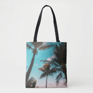 Bolso De Tela Tres cocoteros a orillas del mar