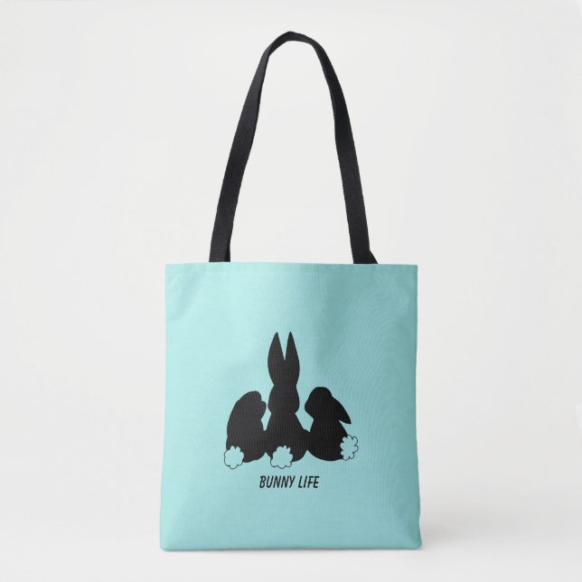 Bolso De Tela Tres Conejos Conejo Tote Bag (Anverso)