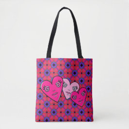Bolso De Tela Tres corazones