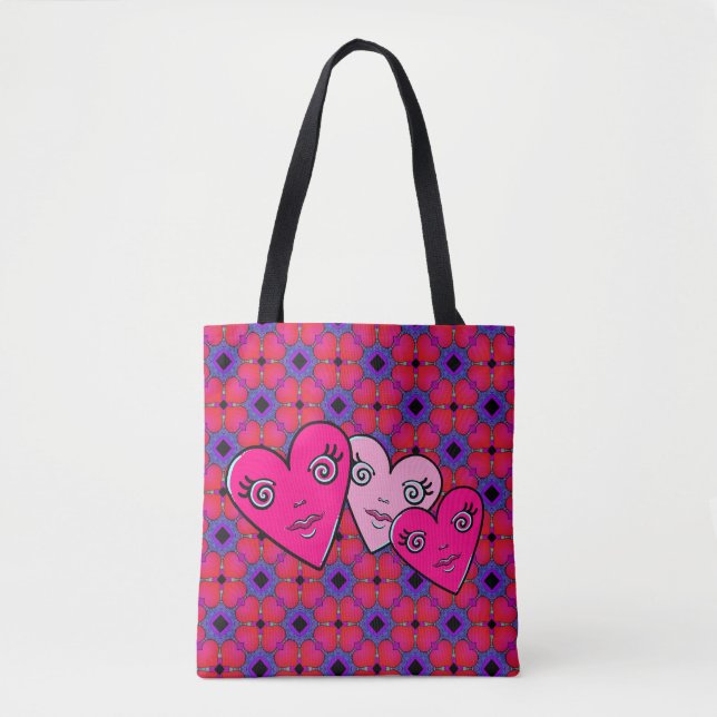 Bolso De Tela Tres corazones (Anverso)