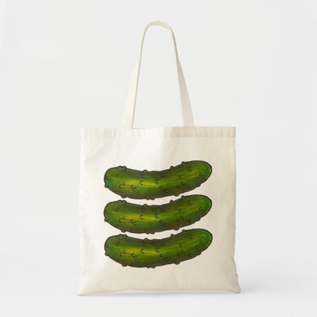Bolso De Tela Tres Crunchy Green Dill Pickles Kosher Pickle (Frente)