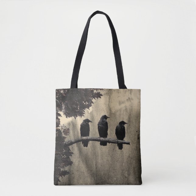 Bolso De Tela Tres cuervos (Anverso)