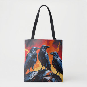 Bolso De Tela Tres Cuervos