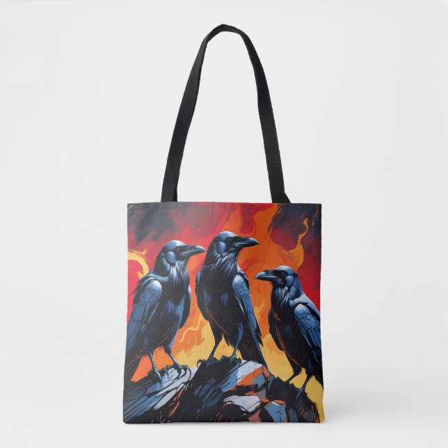 Bolso De Tela Tres Cuervos (Anverso)