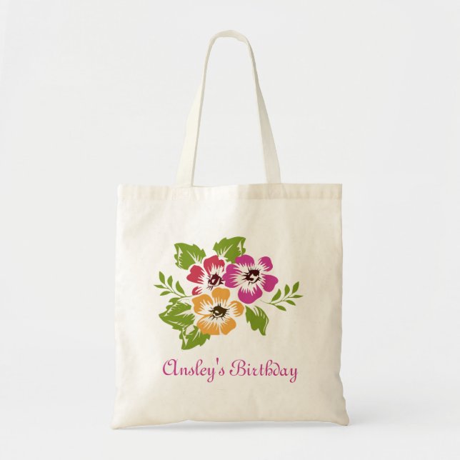 Bolso De Tela Tres Flores Tote Bag (Frente)