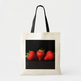 Bolso De Tela Tres fresas en negro bti