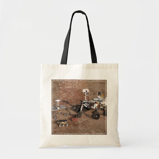 Bolso De Tela Tres Generaciones De Rovers De Marte. (Frente)
