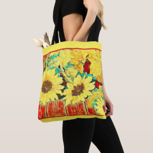 Bolso De Tela Tres girasoles