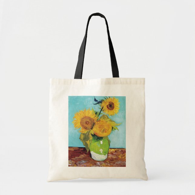 Bolso De Tela Tres girasoles, Van Gogh (Frente)