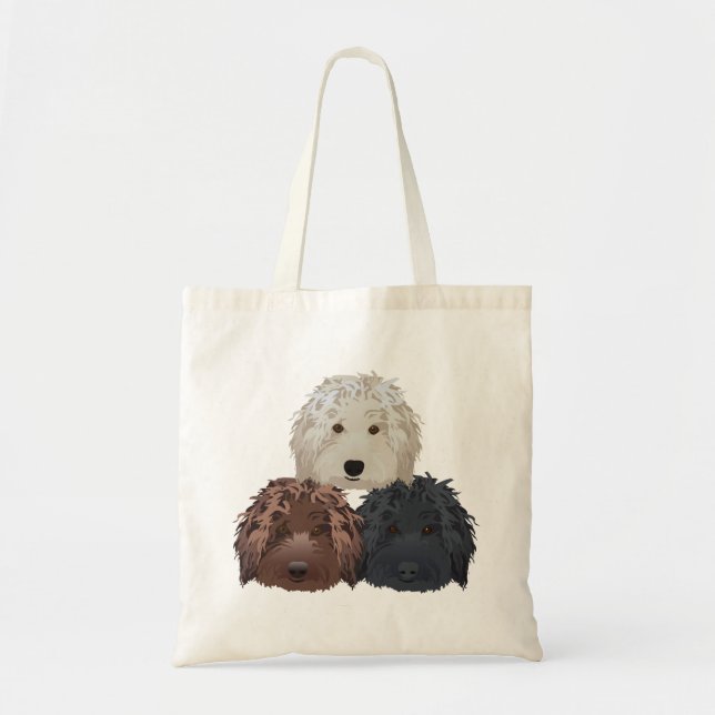 Bolso De Tela Tres Labradoodles (Frente)