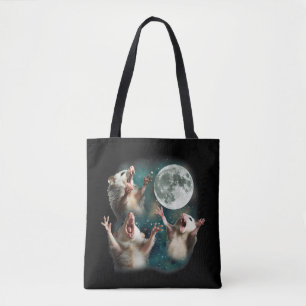 Bolso De Tela Tres Luna de Zarigüeya 3 Zarigüeya Divertida Extra