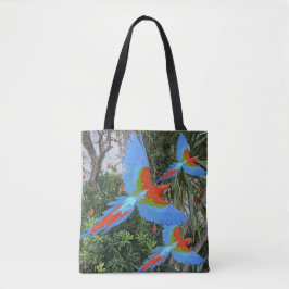 Bolso De Tela Tres Macaws Voladores