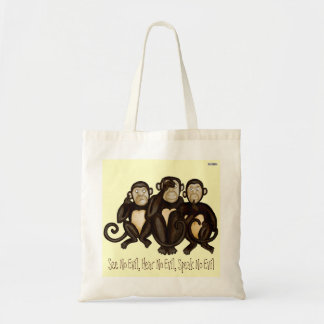 Bolso De Tela Tres monos sabios