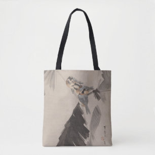 Bolso De Tela Tres pájaros en rama por Watanabe Seitei