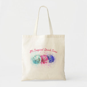 Bolso De Tela Tres paraguas tropicales de la bebida del fiesta