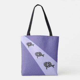 Bolso De Tela Tres peces en azul lavanda