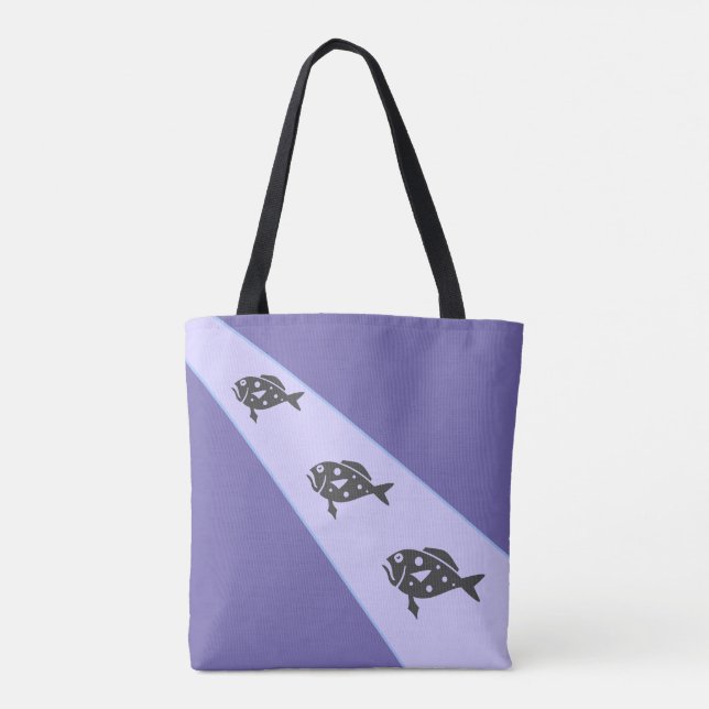 Bolso De Tela Tres peces en azul lavanda (Reverso)