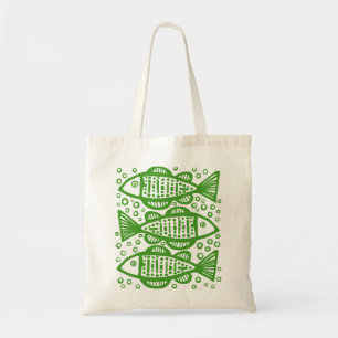 Bolso De Tela Tres pescados - Aguacate Verde