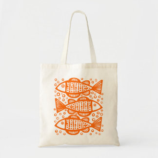 Bolso De Tela Tres pescados - Naranja