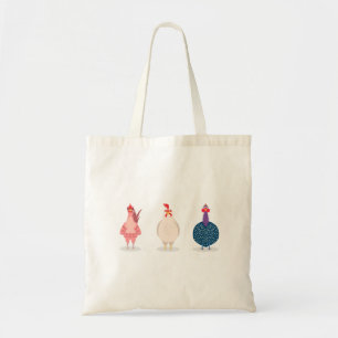 Bolso De Tela Tres pollos cortos