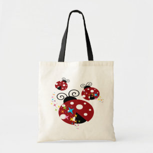 Bolso De Tela Tres rojos y mariquita negra con las estrellas