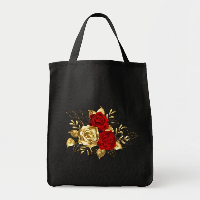 Bolso De Tela Tres Rosas Joyas (Frente)