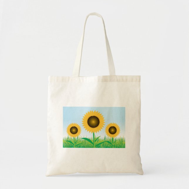 Bolso De Tela Tres Sunflowers Tote Bag (Frente)