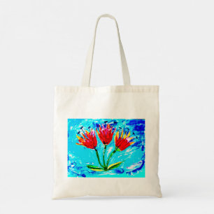 Bolso De Tela Tres tulipanes