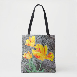 Bolso De Tela Tres Tulipanes Amarillos Secuencia /