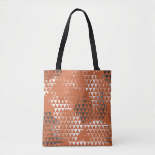 Bolso De Tela Triangles Seamless: Fondo Naranja