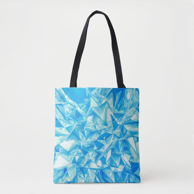 Bolso De Tela Triángulo de cristal, fondo 3D representado. (Anverso)
