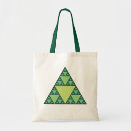 Bolso De Tela Triángulo de Sierpinski en tonos verdes