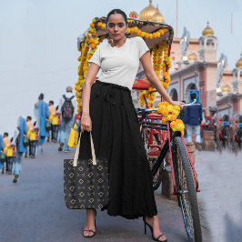 Bolso De Tela Triángulo diagonal geográfico