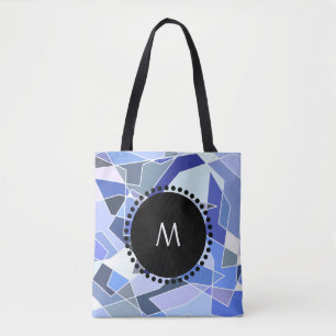 Bolso De Tela Triángulos de geometría de monograma