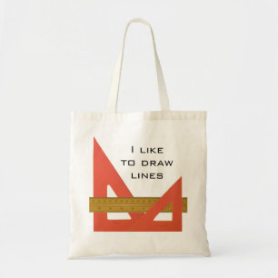 Bolso De Tela Triángulos de redacción y Tote de escala