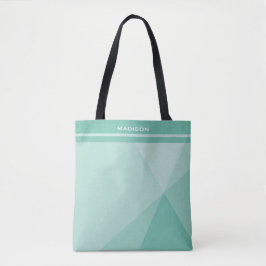 Bolso De Tela Triángulos geométricos de la verde menta