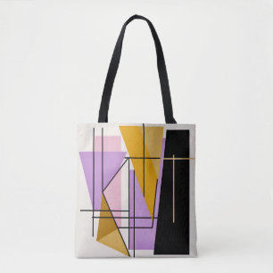 Bolso De Tela Triángulos geométricos minimalistas modernos y ele