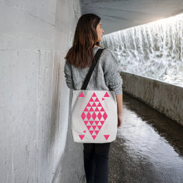 Bolso De Tela Triángulos geométricos rosados