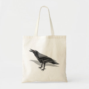 Bolso De Tela Triángulos Gris Gris Geométricos Raven