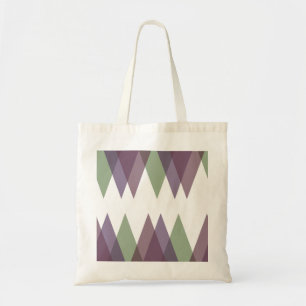 Bolso De Tela Triángulos malvas y verdes