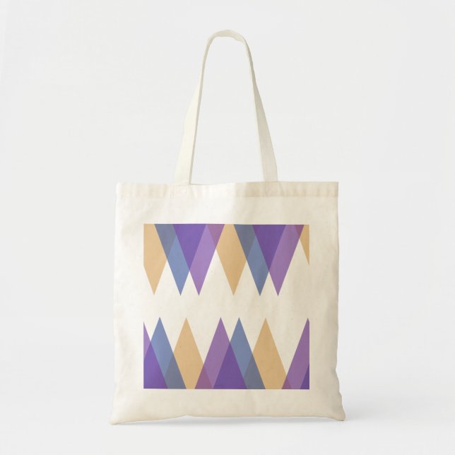 Bolso De Tela Triángulos morados, azules y amarillos (Frente)