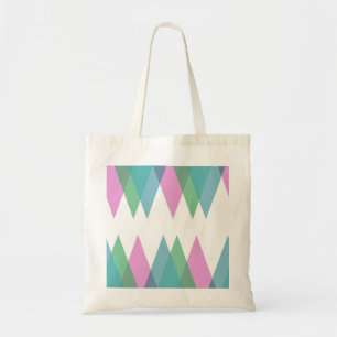 Bolso De Tela Triángulos rosas y verdes
