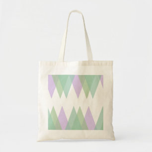 Bolso De Tela Triángulos verdes y lilacos