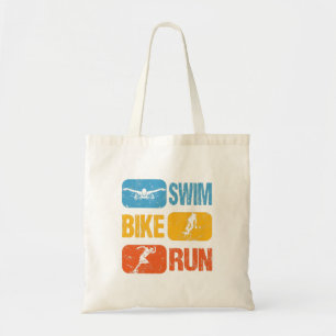 Bolso De Tela Triatlón de Vintage - Huida en bicicleta de nataci