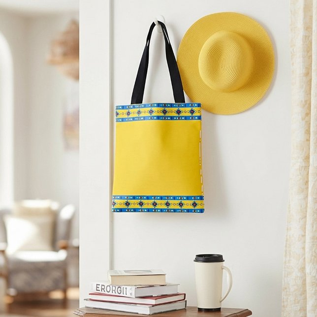 Bolso De Tela Tribal azul y amarillo (Subido por el creador)