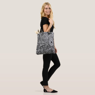 Bolso De Tela Tribal b/w